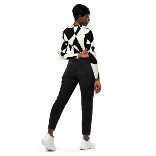 Black & White Tango Recycled long-sleeve crop top - Tango Boutique