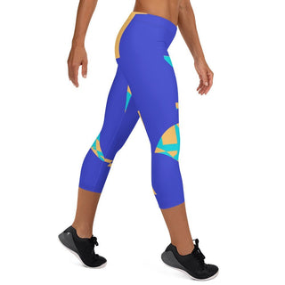 Blue Geometric Tango Capri Leggings - Tango Boutique