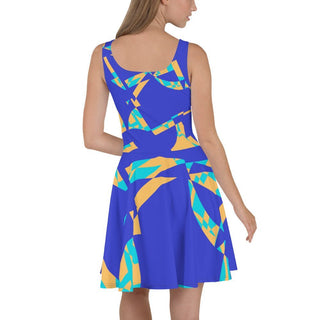 Blue Geometric Tango Skater Dress - Tango Boutique