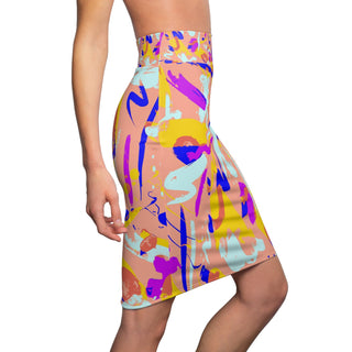 Colorful Paint Women's Pencil Skirt (AOP) - Tango Boutique