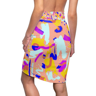 Colorful Paint Women's Pencil Skirt (AOP) - Tango Boutique