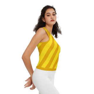 Gold Women’s Seamless Knit Slim-Fit Crop Tank Top - Tango Boutique