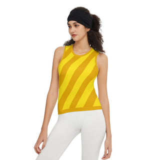 Gold Women’s Seamless Knit Slim-Fit Crop Tank Top - Tango Boutique