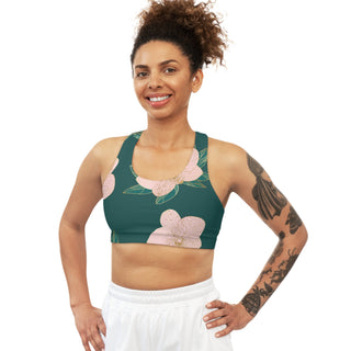 Pink Intic Floral Seamless Sports Bra - Tango Boutique