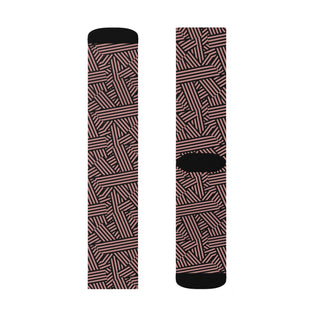Pink Striped A Pattern Socks - Tango Boutique