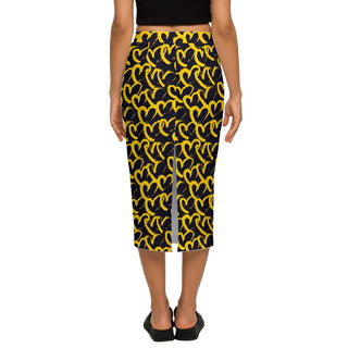 Yellow Hearts Women’s Back Split Pencil Skirt-Heavy Knit - Tango Boutique