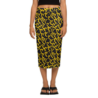 Yellow Hearts Women’s Back Split Pencil Skirt-Heavy Knit - Tango Boutique