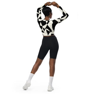 Black & White Tango Recycled long-sleeve crop top - Tango Boutique