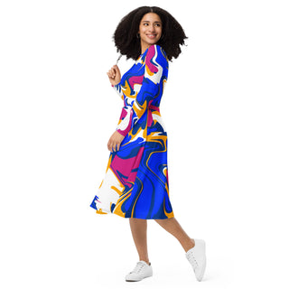 Blops Tango All-over print long sleeve midi dress - Tango Boutique