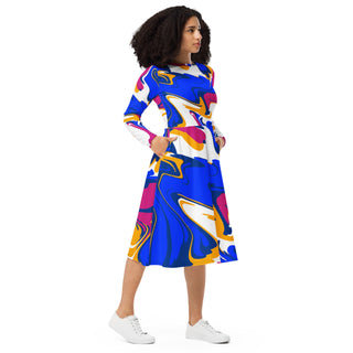 Blops Tango All-over print long sleeve midi dress - Tango Boutique