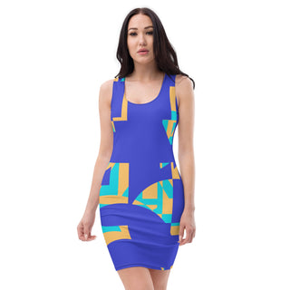 Blue Geometric Tango Bodycon dress - Tango Boutique