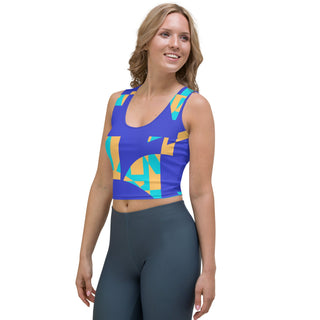 Blue Geometric Tango Crop Top - Tango Boutique