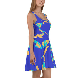 Blue Geometric Tango Skater Dress - Tango Boutique