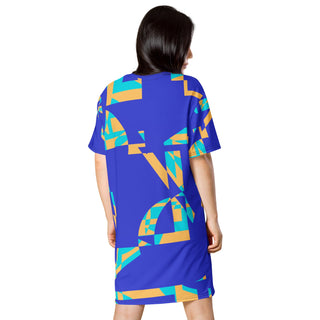 Blue Geometric Tango T-shirt dress - Tango Boutique