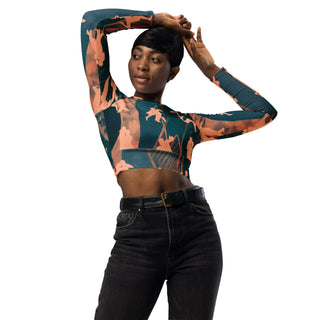 Bronze Tango Couples Recycled long-sleeve crop top - Tango Boutique