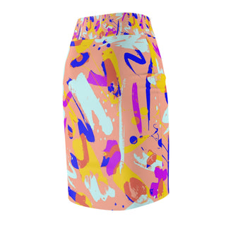 Colorful Paint Women's Pencil Skirt (AOP) - Tango Boutique