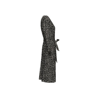 Hand Painted Women’s ¾ Sleeve Wrap Dress-Heavy Knit - Tango Boutique