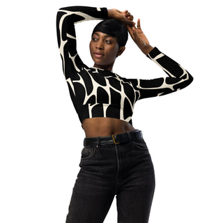 Marble Recycled long-sleeve crop top - Tango Boutique