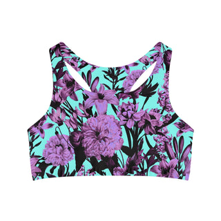 Neon Flowers Seamless Sports Bra - Tango Boutique