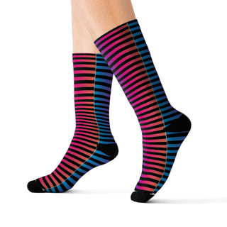 Neon Rainbow Stripes Socks - Tango Boutique