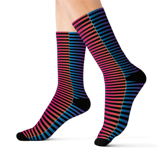 Neon Rainbow Stripes Socks - Tango Boutique