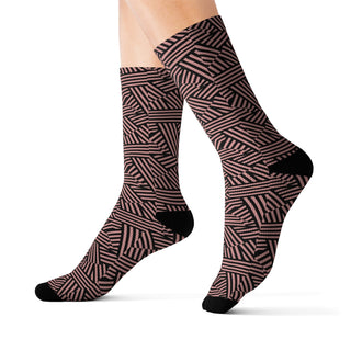 Pink Striped A Pattern Socks - Tango Boutique