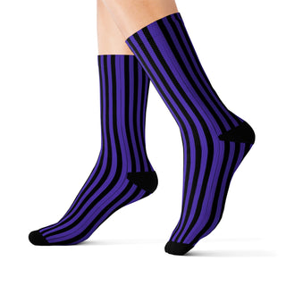 Purple Vertical Stripes Pattern Socks - Tango Boutique