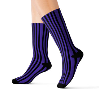 Purple Vertical Stripes Pattern Socks - Tango Boutique