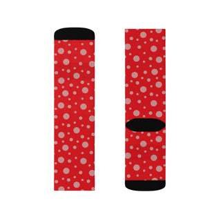 Red & Pink Polka Dots Socks - Tango Boutique