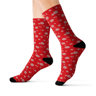 Red & Pink Polka Dots Socks - Tango Boutique