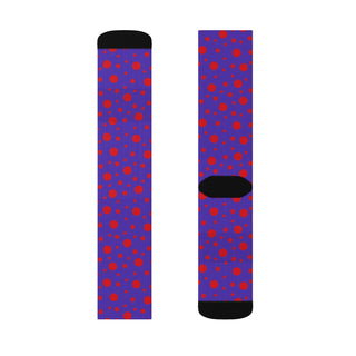 Red & Purple Polka Dots Pattern Socks - Tango Boutique