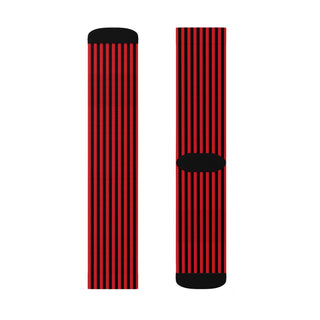 Red Vertical Stripes Pattern Socks - Tango Boutique
