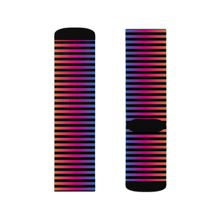 Reverse Neon Rainbow Stripes Socks - Tango Boutique