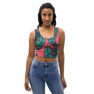 Tropical Tree Pattern Crop Top - Tango Boutique