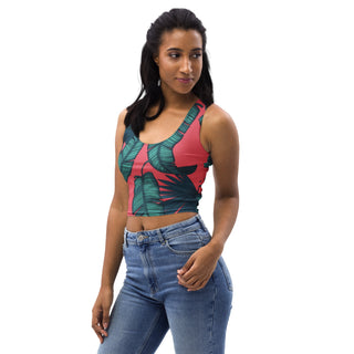 Tropical Tree Pattern Crop Top - Tango Boutique