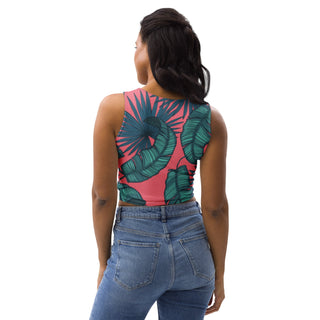 Tropical Tree Pattern Crop Top - Tango Boutique