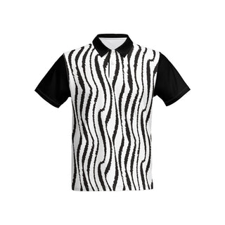 Zebra Pattern Men’s Slim Fit Short-Sleeve Polo Shirt-Heavyweight 225g - Tango Boutique
