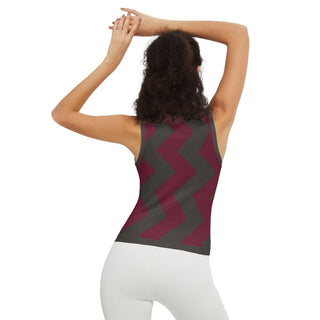 Zigzags Women’s Seamless Knit Slim-Fit Crop Tank Top - Tango Boutique