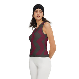 Zigzags Women’s Seamless Knit Slim-Fit Crop Tank Top - Tango Boutique