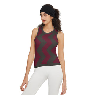 Zigzags Women’s Seamless Knit Slim-Fit Crop Tank Top - Tango Boutique