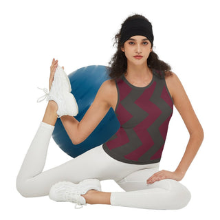 Zigzags Women’s Seamless Knit Slim-Fit Crop Tank Top - Tango Boutique